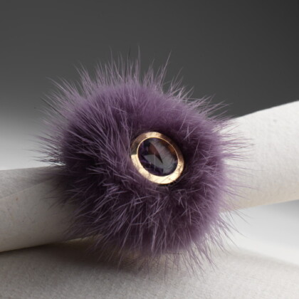 Material Stahl Goldplattiert Nerz - Stein Amethyst